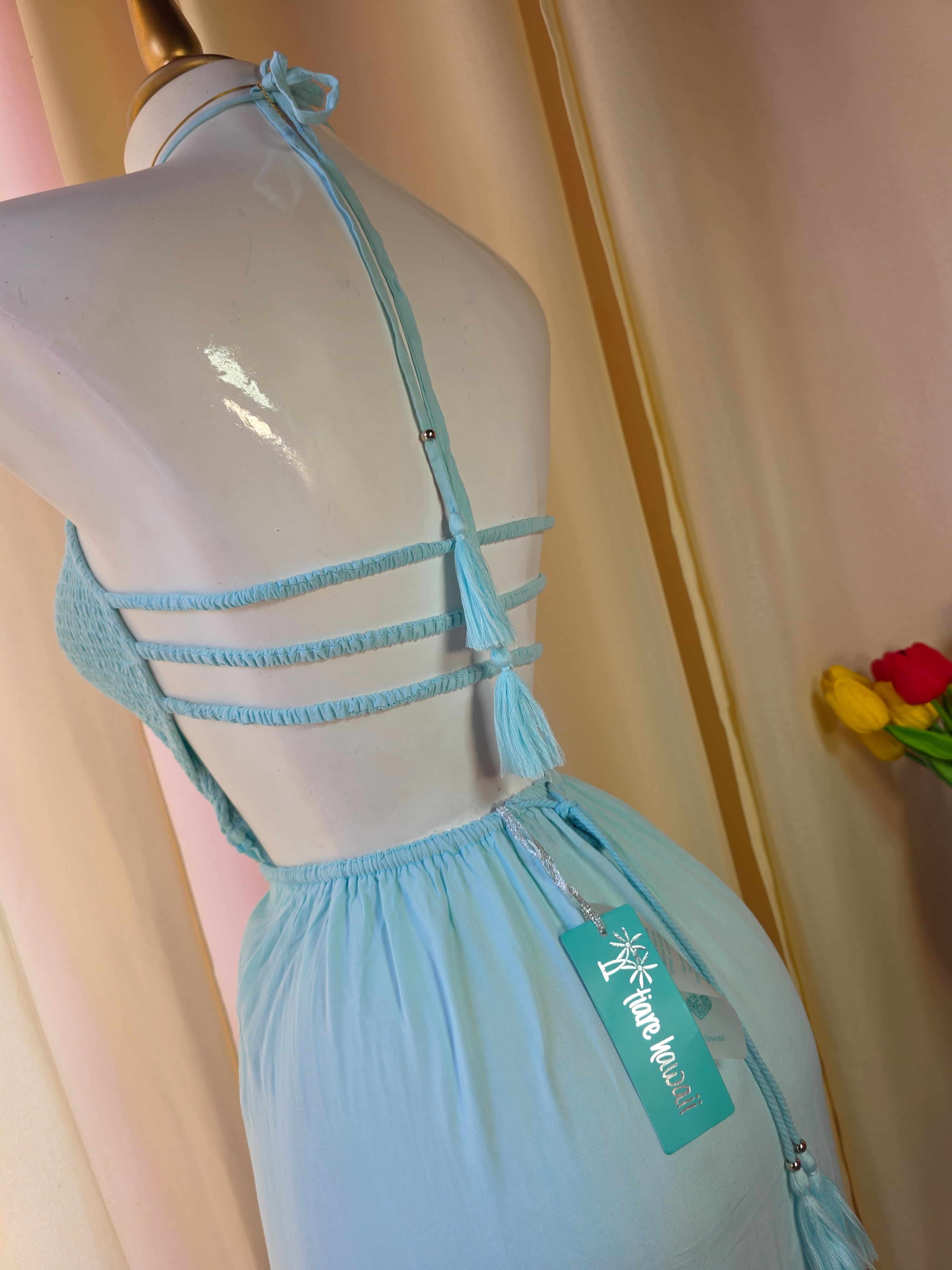 Vestido maxi halter degradado